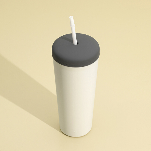 [Customized] Double-walled water bottle with straw 760ml